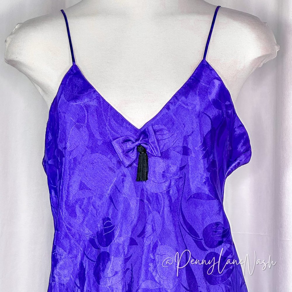 Vintage Victoria's Secret Gold Label Purple Slip Nightgown - Picture 3 of 10